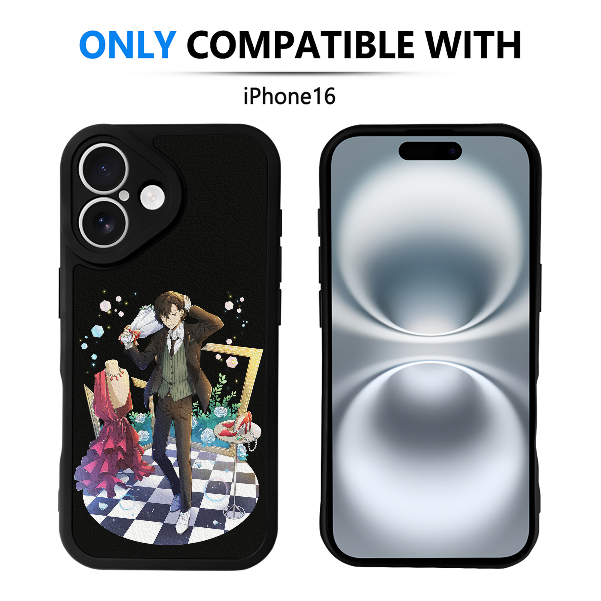 （画像用） 文豪ストレイドッグス Bungo Stray Dogs 【iPhone 16シリーズ対応】シリコンスマホケース（レザー調） 材質：シリコン